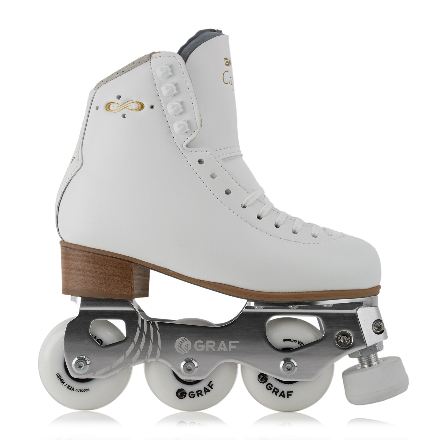 Caprice Crystal Inline-Rollschuh Weiss ONE Inline Chassis